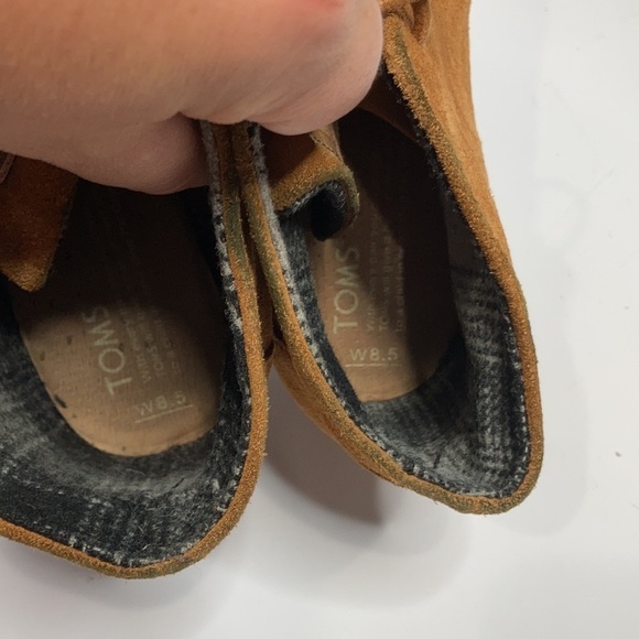 Toms suede desert wedge Booties in chestnut size 8.5 - Picture 8 of 9
